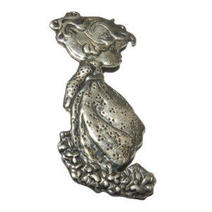 Vintage Mexico  Sterling Silver 925 Precious Moments Girl Brooch Pin
